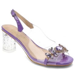 Fioletowe Sandały S.Barski Stylowe Obuwie Damskie Na Eleganckim Obcasie. Fioletowe sandały S.BARSKI, bez wzorów, z materiału, eleganckie, bez obcasa, na obcasie, bez zapięcia. Za 179.99 zł.