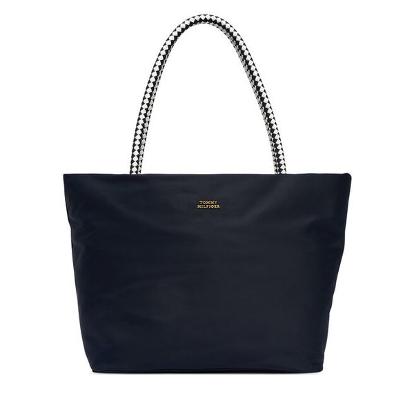 Torebka Tommy Hilfiger. Niebieskie shopper TOMMY HILFIGER, bez wzorów, z nylonu, marine, bez dodatków. Za 569.99 zł.