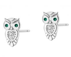 Kolczyki srebrne z cyrkoniami - sowy. Szare kolczyki Apart, z cyrkonią, srebrne. Za 119.00 zł.