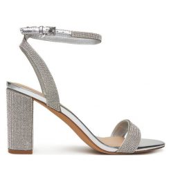 Sandały Aldo. Szare sandały Aldo, bez wzorów, bez obcasa, na słupku, bez zapięcia. Za 359.99 zł.