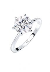 Elli Damski pierścionek zaręczynowy z kryształami, srebro próby 925 Sterling Silver Pierścionki 1 ct. Szare pierścionki Elli, z kryształem, srebrne. Za 238.99 zł.