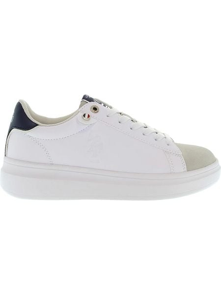 U.S. Polo Assn. Sneakersy w kolorze biało-beżowo-granatowym rozmiar: 39. Białe trampki U.S. Polo Assn., bez wzorów, bez zapięcia. Za 222.94 zł.