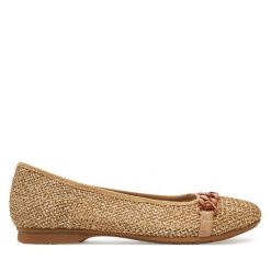 Baleriny Jana. Brązowe baleriny JANA, bez wzorów, bez obcasa. Za 159.99 zł.