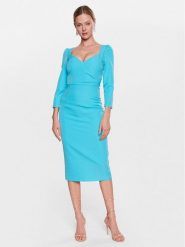 Nissa Sukienka codzienna RZ13994 Błękitny Slim Fit. Niebieskie sukienki Nissa, na co dzień, bez wzorów, z syntetyku, bez kołnierzyka, bez ramiączek, proste. Za 989.99 zł.