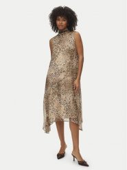 Vero Moda Sukienka letnia Smilla 10345453 Beżowy Regular Fit. Brązowe sukienki Vero Moda, na lato, l, bez wzorów, z syntetyku, bez kołnierzyka, bez ramiączek. Za 199.99 zł.