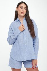 Koszula damska lniana Daria ECOALF. Koszule Ecoalf, xl, bez wzorów, bez kołnierzyka, bez ramiączek. Za 529.00 zł.