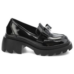 Czarne Mokasyny S.Barski Stylowe Wsuwane Obuwie Damskie Z Kokardką. Czarne mokasyny S.BARSKI, bez wzorów, z jeansu, bez obcasa. Za 299.00 zł.