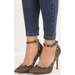 Khaki Szpilki Do It Right. Brązowe szpilki Born2be, bez wzorów, ze szpiczastym noskiem, bez obcasa, na szpilce, bez zapięcia. Za 39.99 zł.