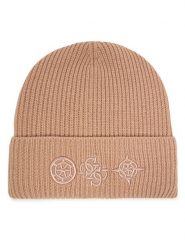 Guess Czapka AW5404 POL01 Beżowy. Brązowe czapki Guess, z aplikacjami, z materiału. Za 159.99 zł.