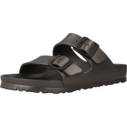 Klapki Birkenstock Arizona Eva. Czarne klapki Birkenstock, bez wzorów, z materiału, bez obcasa. Za 189.00 zł.