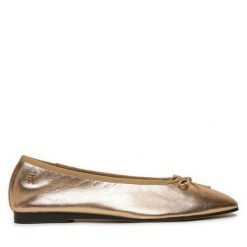 Baleriny Tommy Hilfiger. Żółte baleriny TOMMY HILFIGER, bez wzorów, bez obcasa. Za 309.99 zł.