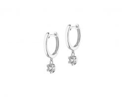 Kolczyki z białego złota z brylantami - 0,15 ct - próba 585. Białe kolczyki Apart, z brylantem, złote. Za 3,790.00 zł.