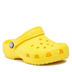 Klapki Crocs. Żółte klapki Crocs, bez wzorów, bez obcasa. Za 143.99 zł.