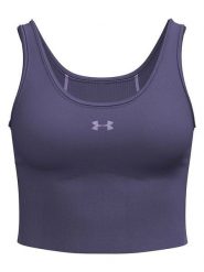 Under Armour Top sportowy w kolorze fioletowym rozmiar: XL. Różowe koszulki sportowe Under Armour, bez wzorów, z materiału, bez ramiączek, outdoorowe. Za 104.89 zł.