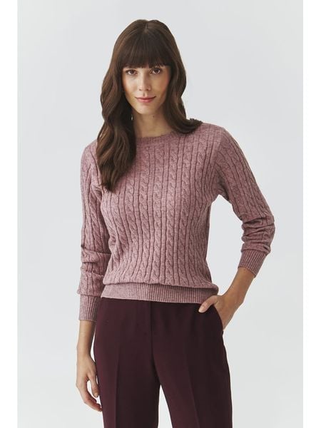 TATUUM Sweter "Willow" w kolorze szaroróżowym rozmiar: XL. Różowe swetry Tatuum, xl, bez wzorów, ze splotem, bez ramiączek. Za 156.61 zł.
