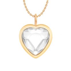 Naszyjnik z zawieszką Icons z białym kryształem. Białe naszyjniki Lilou, z kryształem, pozłacane. Za 258.00 zł.