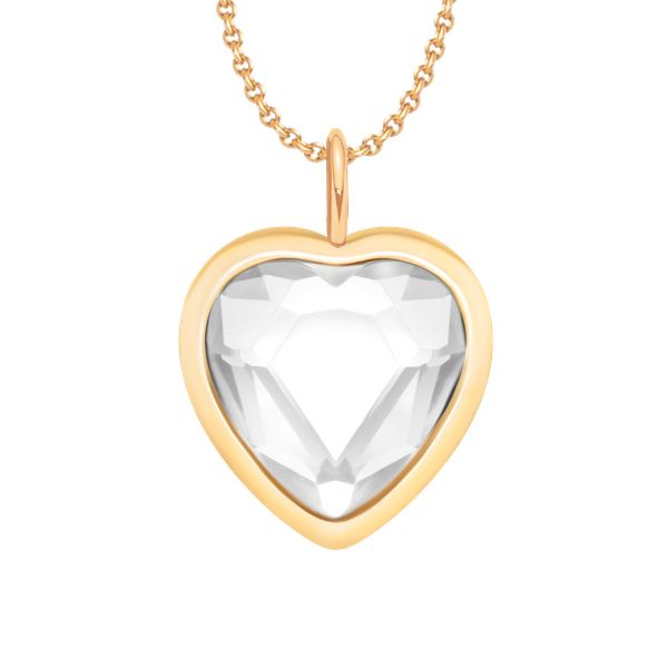 Naszyjnik z zawieszką Icons z białym kryształem. Białe naszyjniki Lilou, z kryształem, pozłacane. Za 258.00 zł.