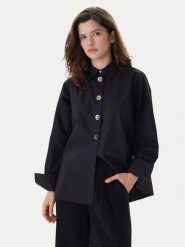 KARL LAGERFELD Koszula B1W11012 Czarny Regular Fit. Czarne koszule KARL LAGERFELD, bez wzorów, z bawełny, biznesowe, bez kołnierzyka, bez ramiączek. Za 849.99 zł.