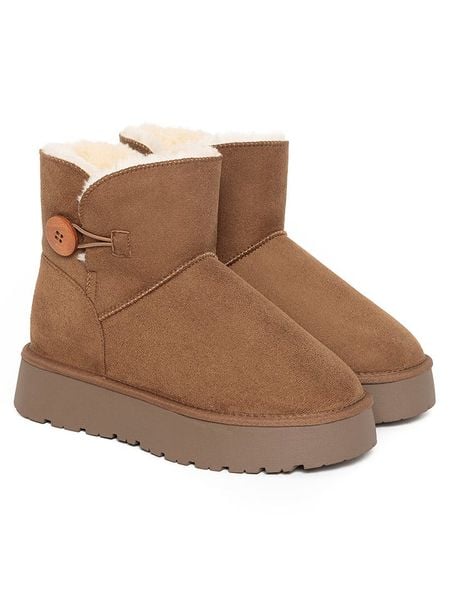 Blackfield Botki zimowe "Clair" w kolorze jasnobrązowym rozmiar: 39. Brązowe botki Blackfield, na zimę, bez wzorów, bez obcasa, na platformie, bez zapięcia. Za 178.37 zł.