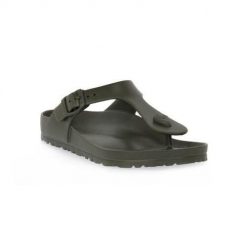 Japonki damskie Birkenstock Gizeh Eva. Zielone klapki Birkenstock, bez wzorów, z materiału, bez obcasa. Za 301.00 zł.