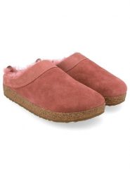 HAFLINGER Skórzane kapcie w kolorze jasnoczerwonym rozmiar: 38. Czerwone obuwie domowe HAFLINGER, bez wzorów, z materiału, bez zapięcia. Za 231.13 zł.