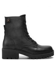 Tommy Hilfiger Trapery FW0FW08305 Czarny. Czarne trapery i śniegowce TOMMY HILFIGER, ze skóry. Za 849.99 zł.
