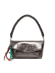 Desigual Torebka Half Logo Trokel 25WAXPAQ Brązowy. Brązowe torebki klasyczne Desigual, bez wzorów, ze skóry, bez dodatków. Za 329.99 zł.