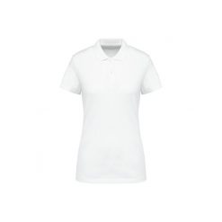 Koszulka polo z suprima dla kobiet Kariban Premium. Białe bluzki KARIBAN, bez wzorów, z bawełny, bez kołnierzyka, bez ramiączek. Za 144.00 zł.