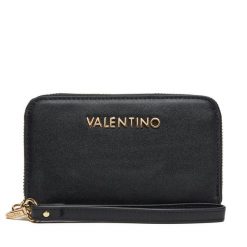 Duży Portfel Damski Valentino. Czarne portfele Valentino, bez wzorów. Za 149.99 zł.