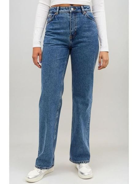 Monki Dżinsy - Regular fit - w kolorze niebieskim rozmiar: W28. Niebieskie jeansy Monki, bez wzorów, z podwyższonym stanem. Za 47.71 zł.