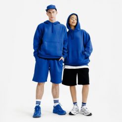 Bluza z kapturem unisex Elementals. Niebieskie bluzy DECATHLON, xl, bez wzorów, z bawełny, z kapturem. Za 169.99 zł.