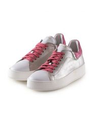 Anna Morellini Skórzane sneakersy "Emina" w kolorze biało-szaro-różowym rozmiar: 41. Białe trampki Anna Morellini, bez wzorów, bez zapięcia. Za 365.42 zł.