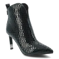 Zielone Botki S.Barski Eleganckie Obuwie Damskie Na Szpilce. Zielone botki S.BARSKI, bez wzorów, z lakierowanej skóry, bez obcasa, na obcasie, bez zapięcia. Za 348.99 zł.