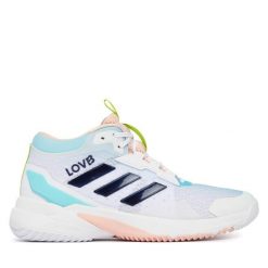 Buty halowe adidas. Białe obuwie sportowe Adidas, bez zapięcia. Za 699.99 zł.