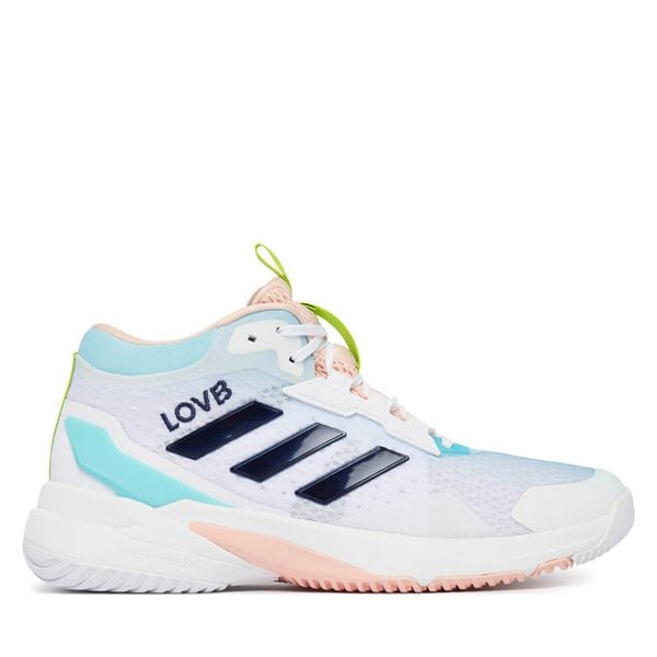 Buty halowe adidas. Białe obuwie sportowe Adidas, bez zapięcia. Za 699.99 zł.