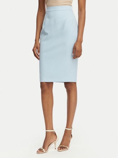 Maryley Spódnica mini 26EB710/43MA Niebieski jasny Regular Fit. Niebieskie spódnice Maryley, s, bez wzorów, z syntetyku, mini. Za 194.99 zł.
