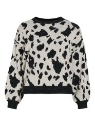 Vila Sweter "Tip" w kolorze szaro-czarnym rozmiar: L. Czarne swetry Vila, l, bez wzorów, bez ramiączek. Za 91.12 zł.