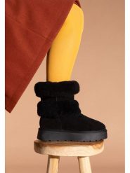 Gooce Skórzane kozaki zimowe "Mara" w kolorze czarnym rozmiar: 37. Czarne kozaki Gooce, na zimę, ze skóry, bez obcasa, na platformie, bez zapięcia. Za 260.99 zł.