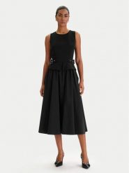 KARL LAGERFELD Sukienka koktajlowa B1W13023 Czarny Regular Fit. Czarne sukienki KARL LAGERFELD, bez wzorów, z syntetyku, wizytowe, bez kołnierzyka, bez ramiączek. Za 1,399.00 zł.