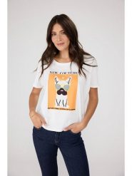 LIEBLINGSSTÜCK Koszulka "Wally" w kolorze białym rozmiar: XS. Białe bluzki LIEBLINGSSTÜCK, xs, bez wzorów, z bawełny, bez kołnierzyka, bez ramiączek. Za 87.19 zł.