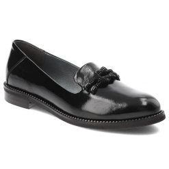 Czarne Mokasyny Armodo Modne Buty Damskie. Czarne mokasyny Armodo, bez wzorów, ze skóry, bez obcasa. Za 369.00 zł.