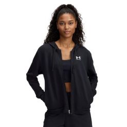 Bluza Under Armour Ua Rival Terry Fz Damskie. Czarne bluzy Under Armour, s, bez wzorów, bez kaptura. Za 276.60 zł.