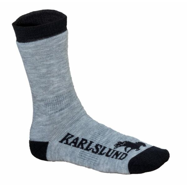 Skarpety jeździeckie Karlslund Hverinn. Szare skarpety KARLSLUND, bez wzorów, z dzianiny. Za 134.50 zł.