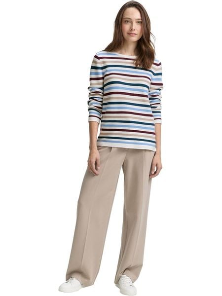Tom Tailor Sweter w kolorze błękitno-białym rozmiar: XL. Białe swetry Tom Tailor, xl, bez wzorów, z bawełny, bez ramiączek. Za 71.23 zł.