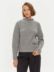 Tommy Hilfiger Sweter WW0WW42144 Szary Relaxed Fit. Szare swetry TOMMY HILFIGER, l, bez wzorów, z wełny, bez ramiączek. Za 459.99 zł.