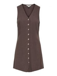 ONLY Sukienka codzienna Siesta 15357797 Brązowy ciemny Regular Fit. Brązowe sukienki Only, na co dzień, m, bez wzorów, z wiskozy, bez kołnierzyka, bez ramiączek, proste. Za 149.99 zł.