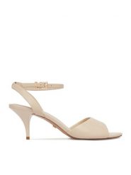 GINO ROSSI Sandały C-LT51-38 Beżowy jasny. Brązowe sandały Gino Rossi, bez wzorów, ze skóry, bez obcasa, na szpilce, bez zapięcia. Za 299.99 zł.