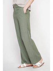 ASSUILI Lniane spodnie w kolorze khaki rozmiar: 42. Brązowe spodnie materiałowe Assuili, bez wzorów, ze lnu. Za 130.99 zł.