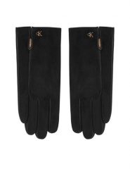 Calvin Klein Rękawiczki Damskie LV04F9006G Czarny. Czarne rękawiczki Calvin Klein, bez wzorów, ze skóry. Za 349.99 zł.