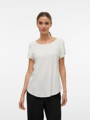 Vero Moda Koszulka w kolorze białym rozmiar: S. Białe bluzki Vero Moda, s, bez wzorów, bez kołnierzyka, bez ramiączek. Za 52.79 zł.